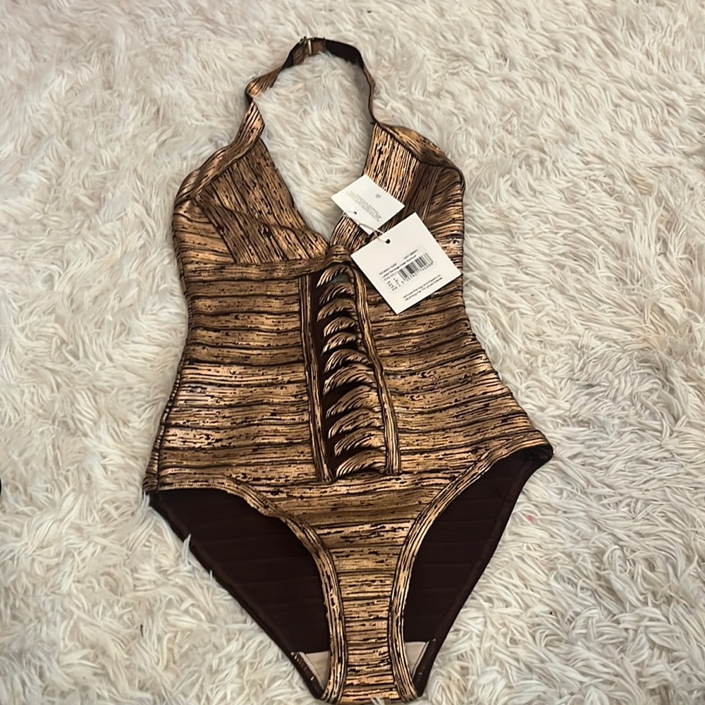 Missguided Ladder Bandage Halter Swimsuit